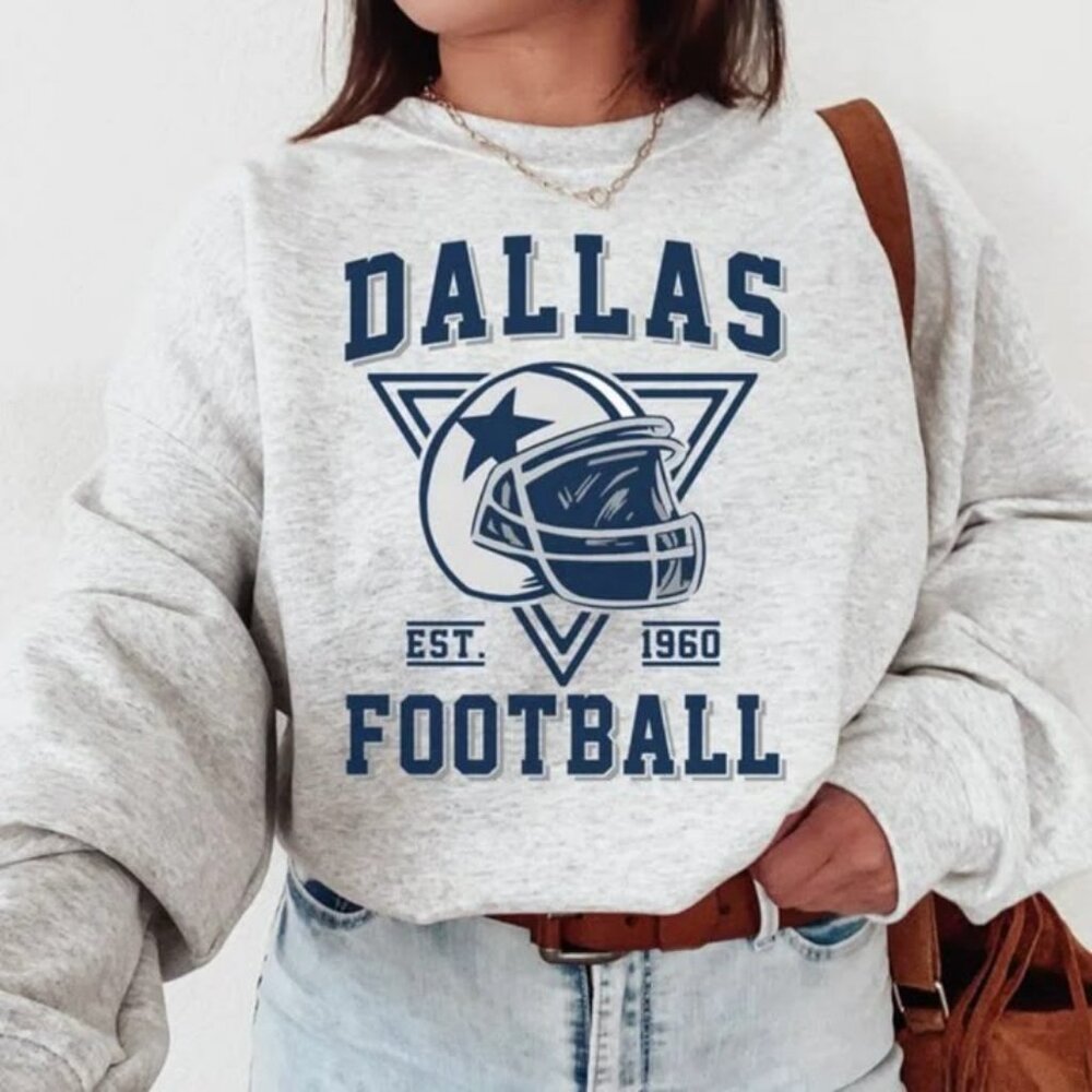 1960 Vintage Dallas Cowboy Football Crewneck Sweatshirt, Dallas Cowboy NFL Shirt